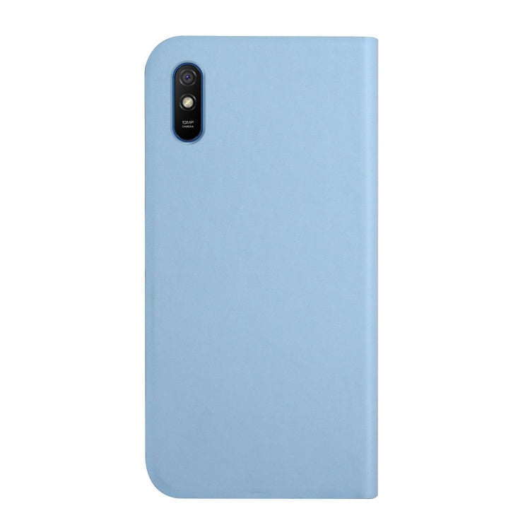 For Xiaomi Redmi 9A 3-Folding Ultrathin Skin Feel Magnetic Solid Color Horizontal Flip Leather Case with Holder