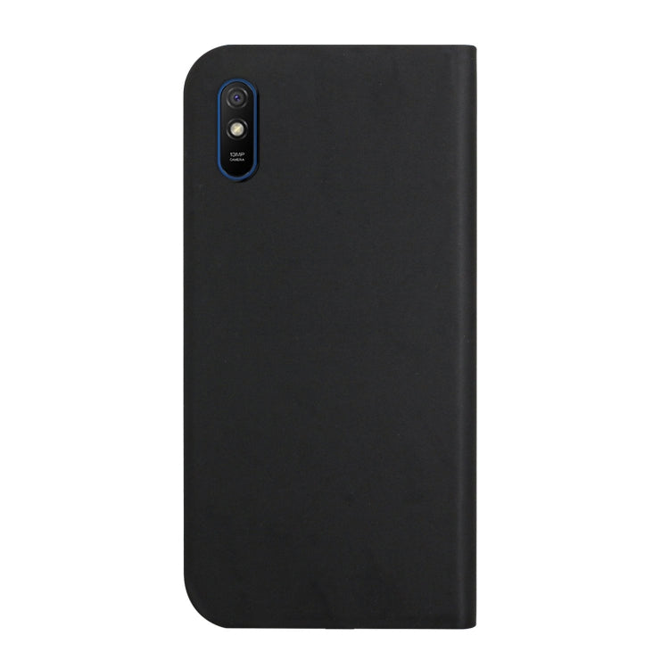 For Xiaomi Redmi 9A 3-Folding Ultrathin Skin Feel Magnetic Solid Color Horizontal Flip Leather Case with Holder