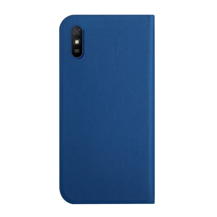 For Xiaomi Redmi 9A 3-Folding Ultrathin Skin Feel Magnetic Solid Color Horizontal Flip Leather Case with Holder
