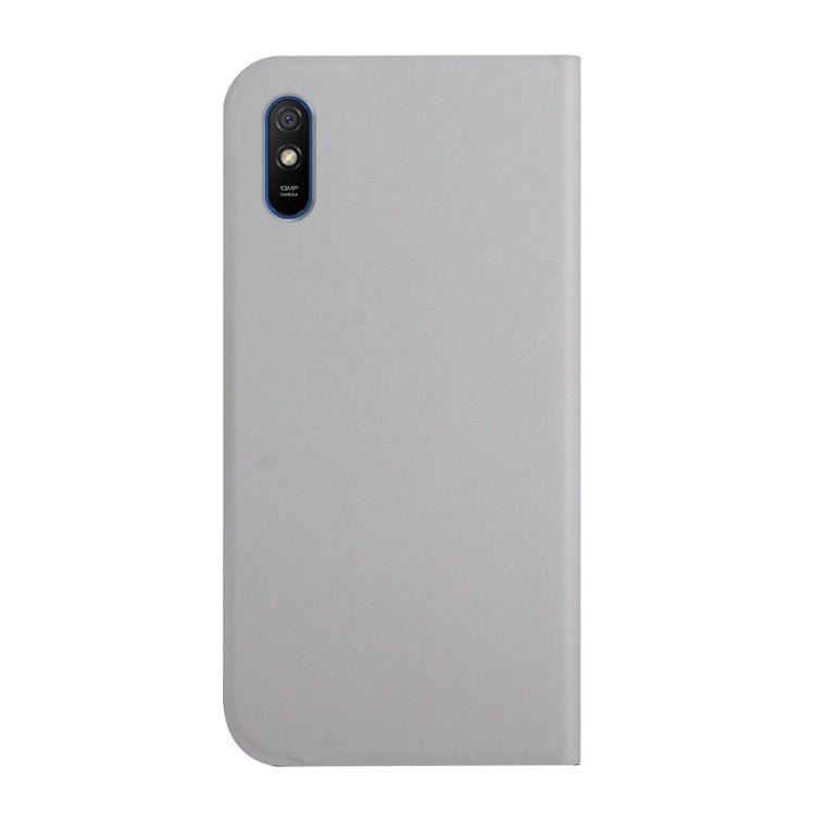 For Xiaomi Redmi 9A 3-Folding Ultrathin Skin Feel Magnetic Solid Color Horizontal Flip Leather Case with Holder