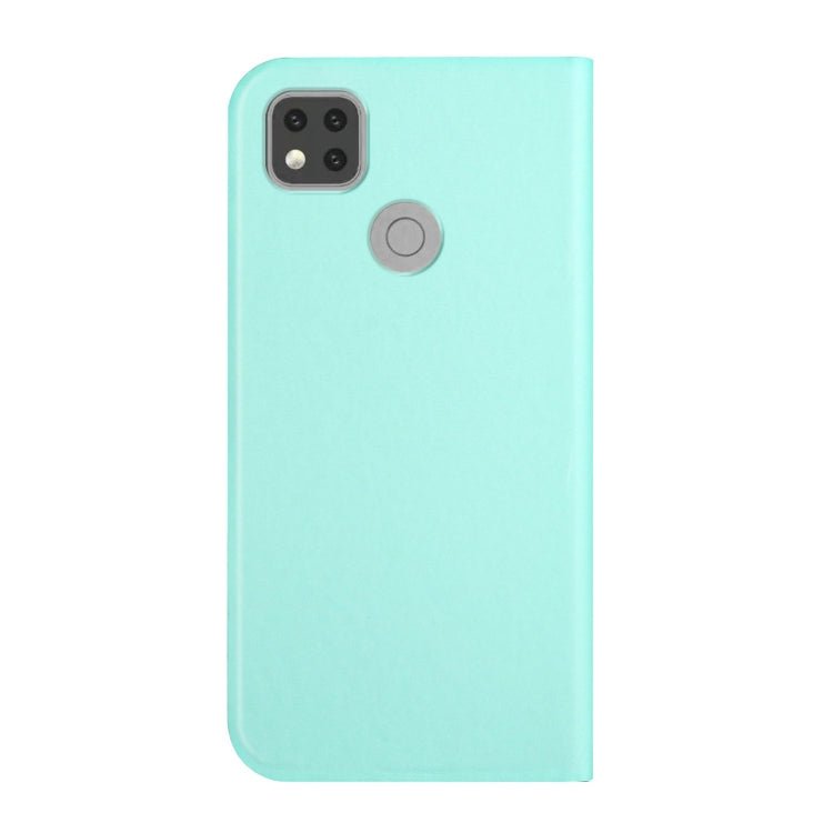 For Xiaomi Redmi 9C 3-Folding Ultrathin Skin Feel Magnetic Solid Color Horizontal Flip Leather Case with Holder