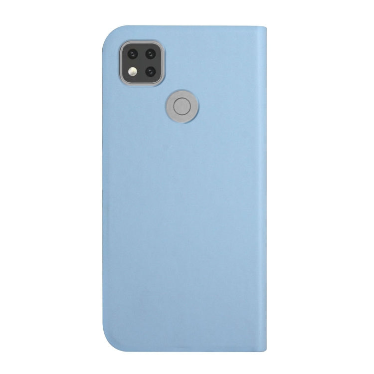 For Xiaomi Redmi 9C 3-Folding Ultrathin Skin Feel Magnetic Solid Color Horizontal Flip Leather Case with Holder