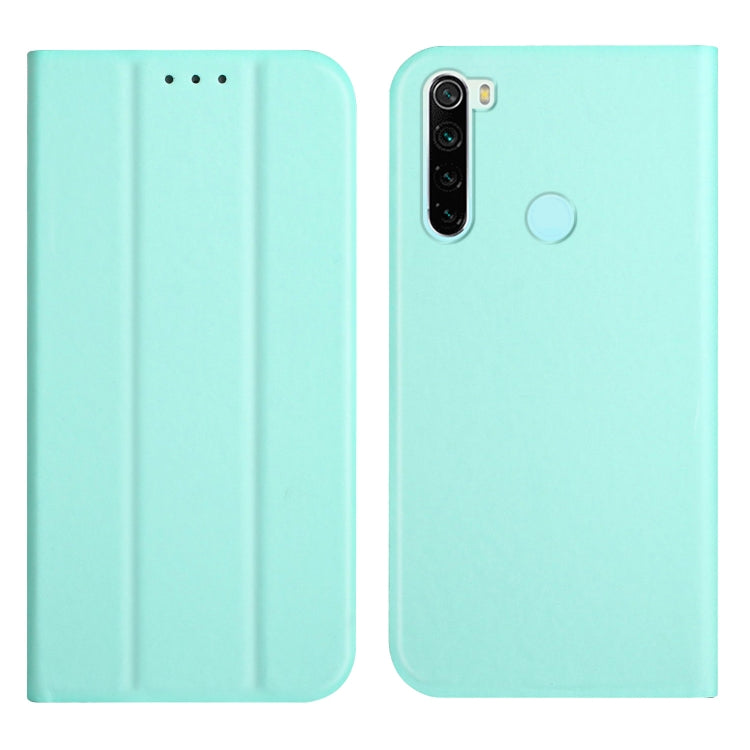 For Xiaomi Redmi Note 8 3-Folding Ultrathin Skin Feel Magnetic Solid Color Horizontal Flip Leather Case with Holder