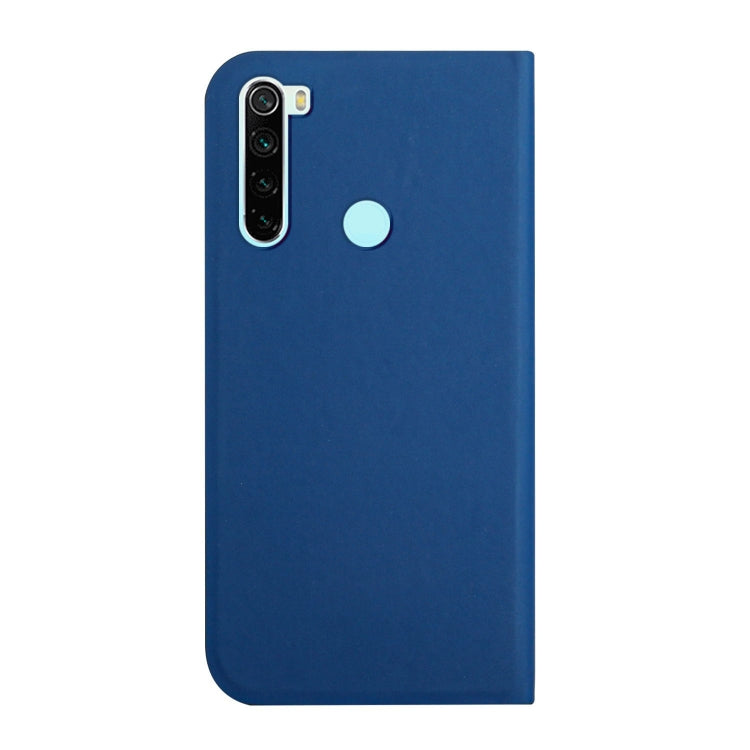 For Xiaomi Redmi Note 8 3-Folding Ultrathin Skin Feel Magnetic Solid Color Horizontal Flip Leather Case with Holder