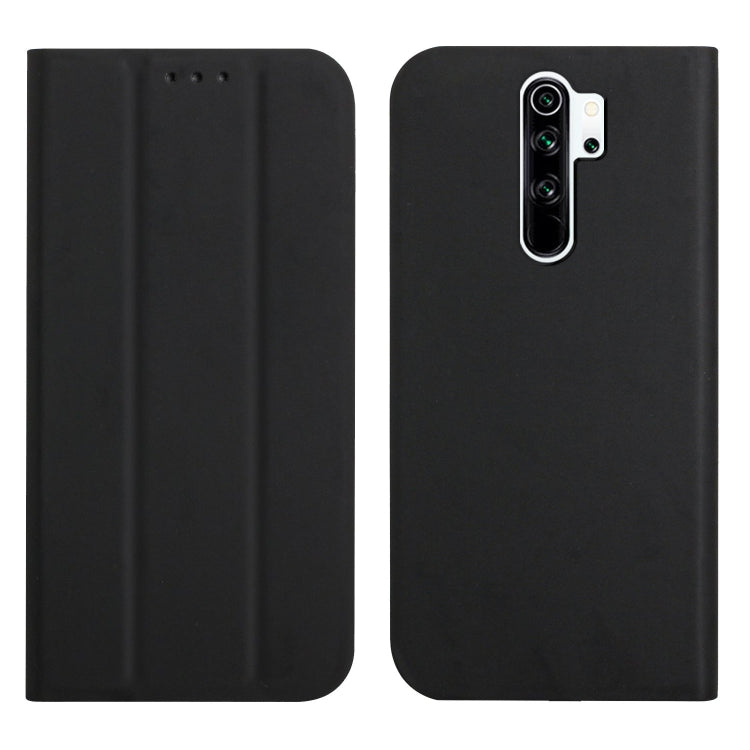 For Xiaomi Redmi Note 8 Pro 3-Folding Ultrathin Skin Feel Magnetic Solid Color Horizontal Flip Leather Case with Holder