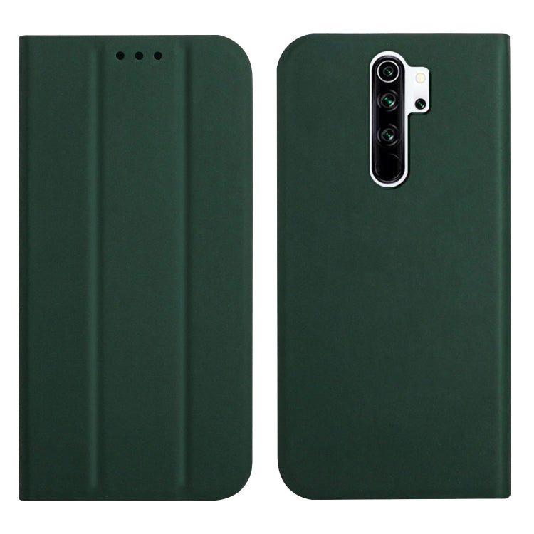 For Xiaomi Redmi Note 8 Pro 3-Folding Ultrathin Skin Feel Magnetic Solid Color Horizontal Flip Leather Case with Holder