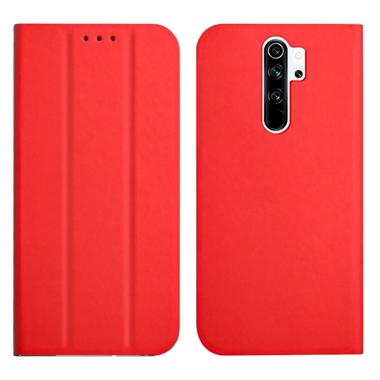 For Xiaomi Redmi Note 8 Pro 3-Folding Ultrathin Skin Feel Magnetic Solid Color Horizontal Flip Leather Case with Holder