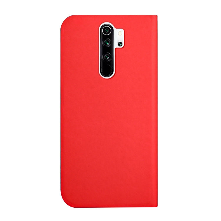 For Xiaomi Redmi Note 8 Pro 3-Folding Ultrathin Skin Feel Magnetic Solid Color Horizontal Flip Leather Case with Holder