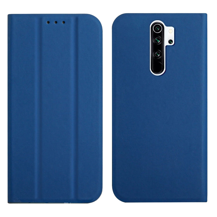 For Xiaomi Redmi Note 8 Pro 3-Folding Ultrathin Skin Feel Magnetic Solid Color Horizontal Flip Leather Case with Holder