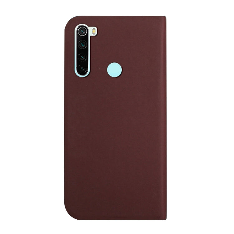 For Xiaomi Redmi Note 8T 3-Folding Ultrathin Skin Feel Magnetic Solid Color Horizontal Flip Leather Case with Holder