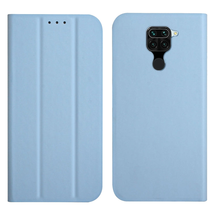 For Xiaomi Redmi Note 9 3-Folding Ultrathin Skin Feel Magnetic Solid Color Horizontal Flip Leather Case with Holder