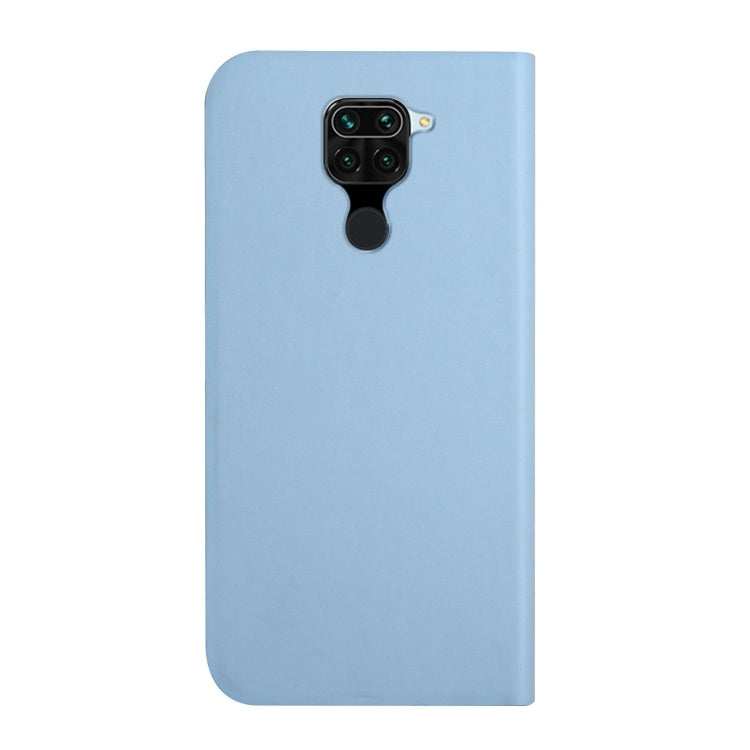 For Xiaomi Redmi Note 9 3-Folding Ultrathin Skin Feel Magnetic Solid Color Horizontal Flip Leather Case with Holder