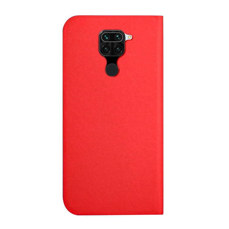 For Xiaomi Redmi Note 9 3-Folding Ultrathin Skin Feel Magnetic Solid Color Horizontal Flip Leather Case with Holder