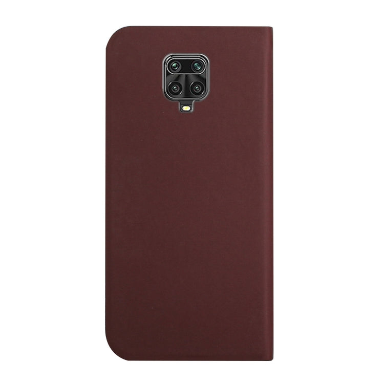 For Xiaomi Redmi Note 9 Pro 3-Folding Ultrathin Skin Feel Magnetic Solid Color Horizontal Flip Leather Case with Holder