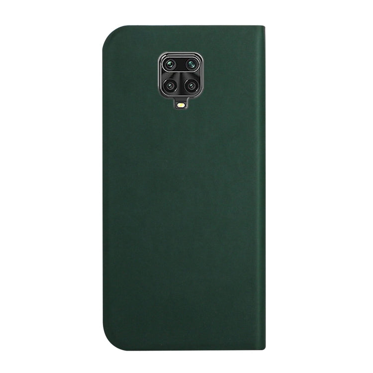 For Xiaomi Redmi Note 9 Pro 3-Folding Ultrathin Skin Feel Magnetic Solid Color Horizontal Flip Leather Case with Holder