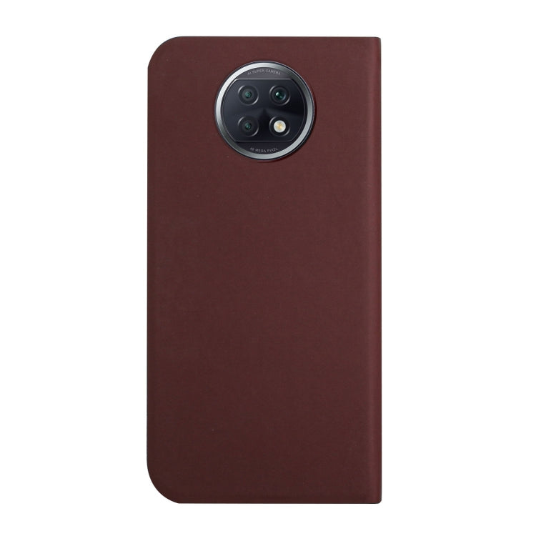For Xiaomi Redmi Note 9T 5G 3-Folding Ultrathin Skin Feel Magnetic Solid Color Horizontal Flip Leather Case with Holder