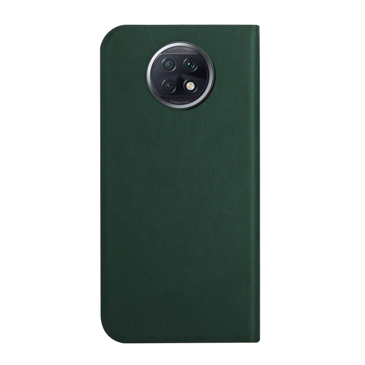 For Xiaomi Redmi Note 9T 5G 3-Folding Ultrathin Skin Feel Magnetic Solid Color Horizontal Flip Leather Case with Holder