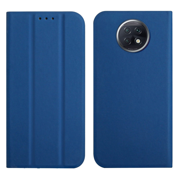 For Xiaomi Redmi Note 9T 5G 3-Folding Ultrathin Skin Feel Magnetic Solid Color Horizontal Flip Leather Case with Holder