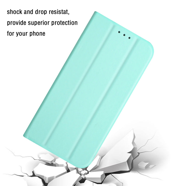 For Xiaomi Redmi Note 10 5G 3-Folding Ultrathin Skin Feel Magnetic Solid Color Horizontal Flip Leather Case with Holder