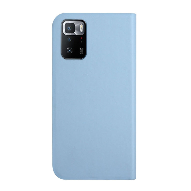 For Xiaomi Poco X3 GT 3-Folding Ultrathin Skin Feel Magnetic Solid Color Horizontal Flip Leather Case with Holder