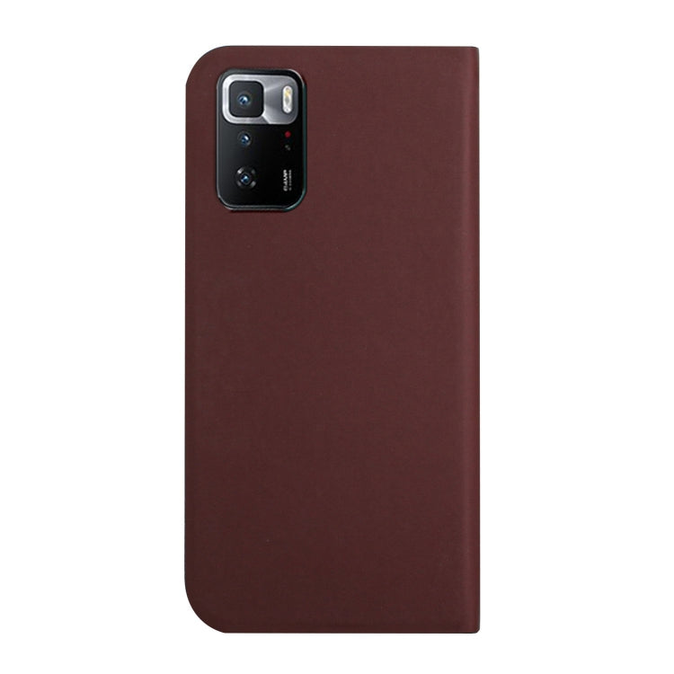 For Xiaomi Poco X3 GT 3-Folding Ultrathin Skin Feel Magnetic Solid Color Horizontal Flip Leather Case with Holder