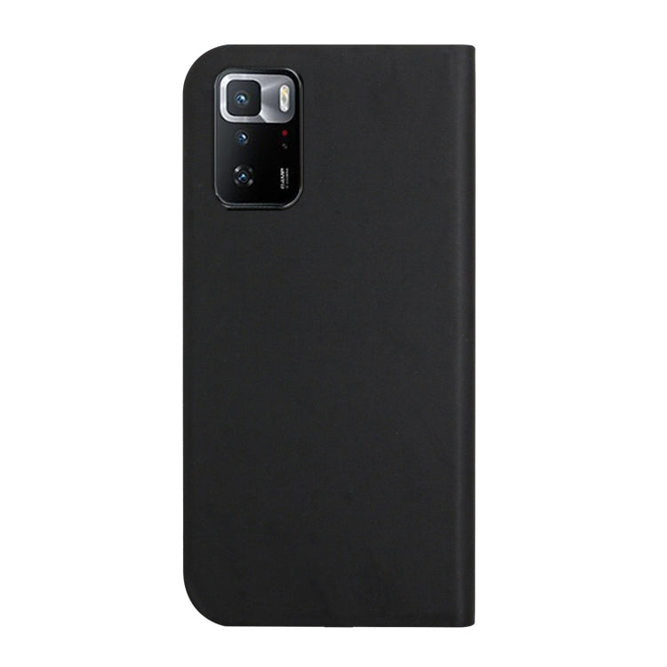 For Xiaomi Poco X3 GT 3-Folding Ultrathin Skin Feel Magnetic Solid Color Horizontal Flip Leather Case with Holder