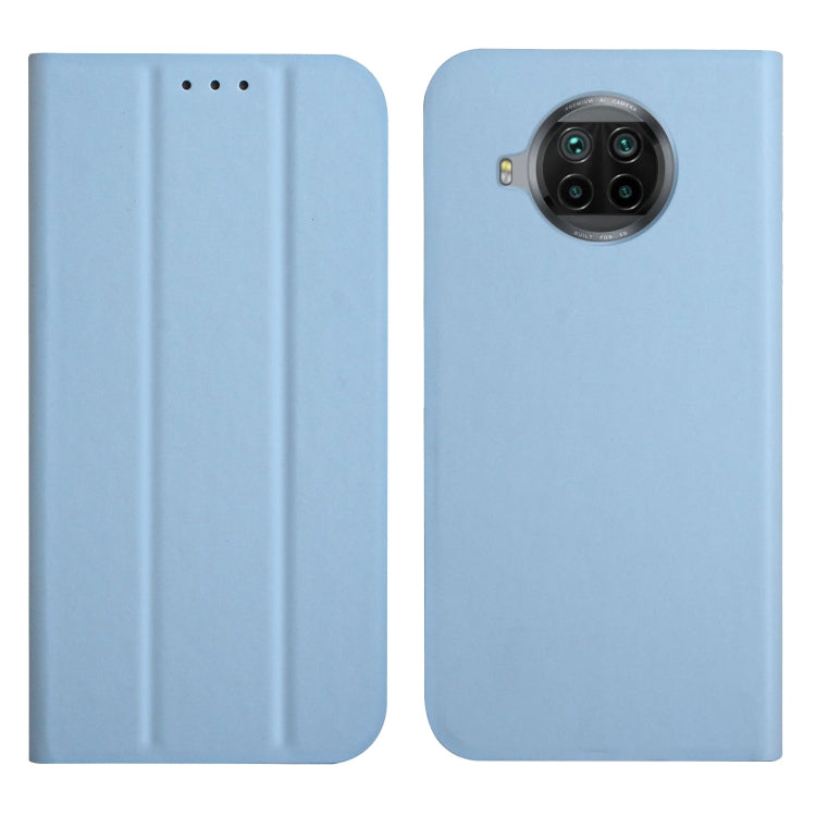 For Xiaomi Mi 10T Lite 5G 3-Folding Ultrathin Skin Feel Magnetic Solid Color Horizontal Flip Leather Case with Holder