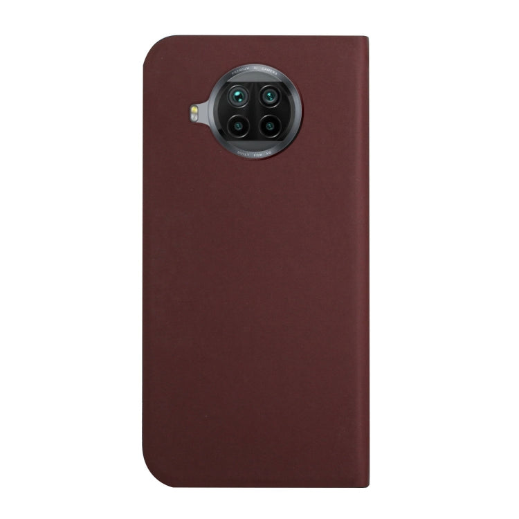 For Xiaomi Mi 10T Lite 5G 3-Folding Ultrathin Skin Feel Magnetic Solid Color Horizontal Flip Leather Case with Holder