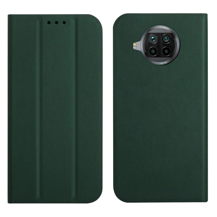 For Xiaomi Mi 10T Lite 5G 3-Folding Ultrathin Skin Feel Magnetic Solid Color Horizontal Flip Leather Case with Holder