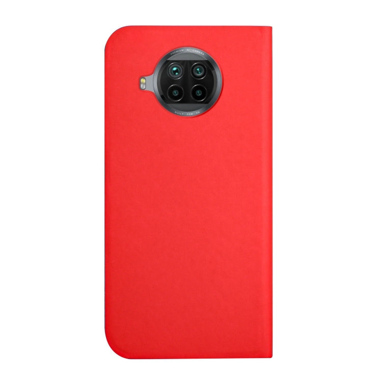 For Xiaomi Mi 10T Lite 5G 3-Folding Ultrathin Skin Feel Magnetic Solid Color Horizontal Flip Leather Case with Holder