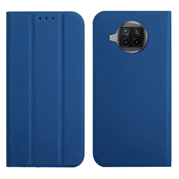 For Xiaomi Mi 10T Lite 5G 3-Folding Ultrathin Skin Feel Magnetic Solid Color Horizontal Flip Leather Case with Holder