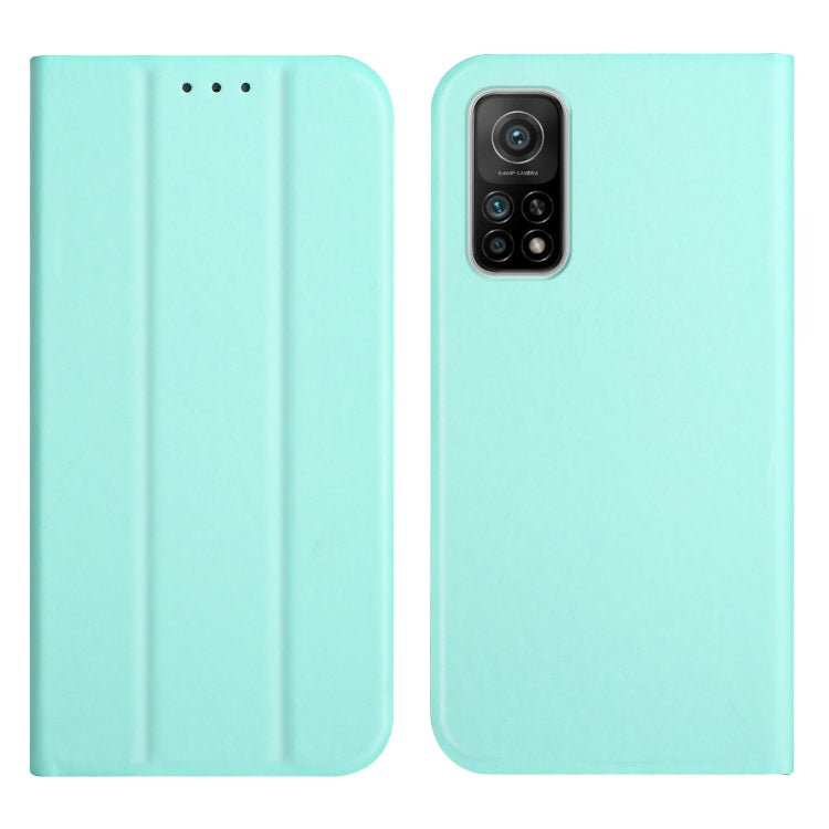 For Xiaomi Mi 10T 5G / 10T Pro 5G 3-Folding Ultrathin Skin Feel Magnetic Solid Color Horizontal Flip Leather Case with Holder