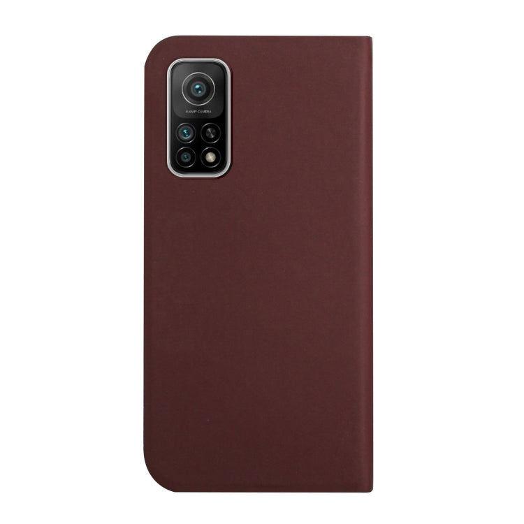 For Xiaomi Mi 10T 5G / 10T Pro 5G 3-Folding Ultrathin Skin Feel Magnetic Solid Color Horizontal Flip Leather Case with Holder