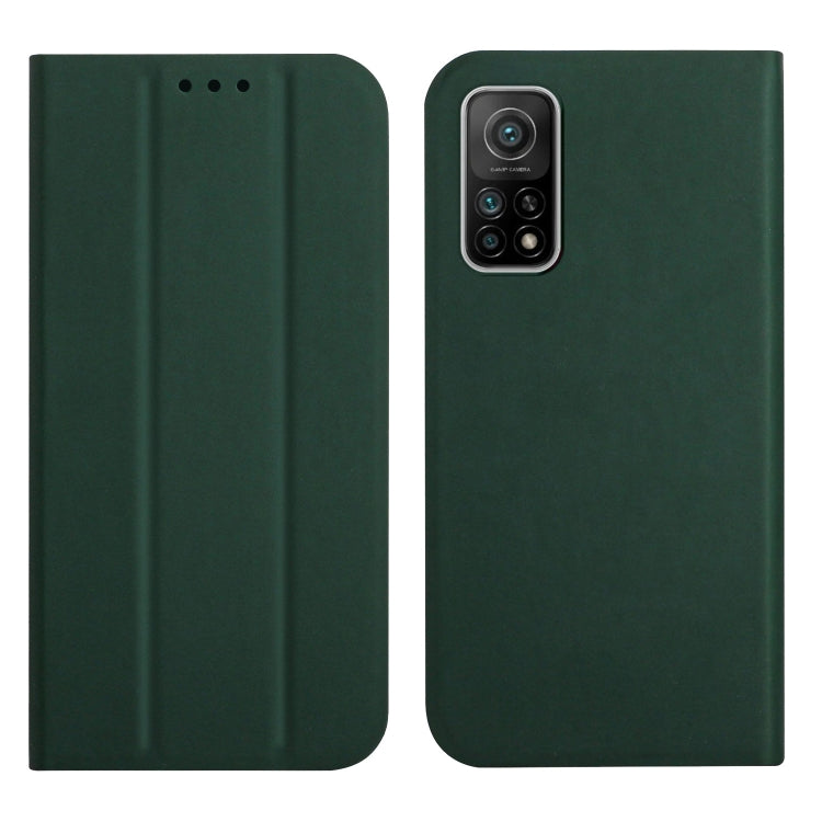 For Xiaomi Mi 10T 5G / 10T Pro 5G 3-Folding Ultrathin Skin Feel Magnetic Solid Color Horizontal Flip Leather Case with Holder