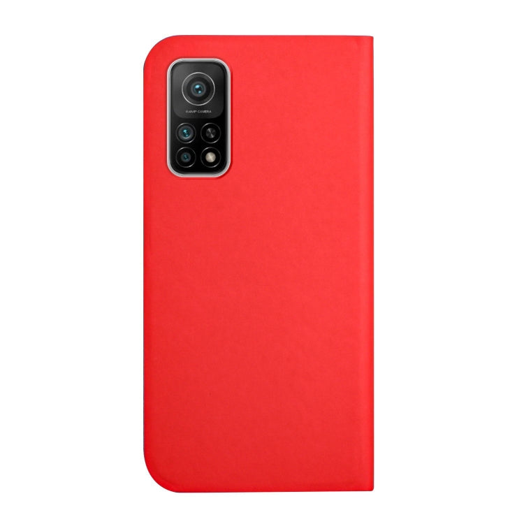 For Xiaomi Mi 10T 5G / 10T Pro 5G 3-Folding Ultrathin Skin Feel Magnetic Solid Color Horizontal Flip Leather Case with Holder