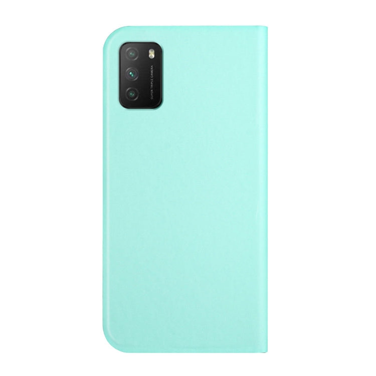 For Xiaomi Poco M3 3-Folding Ultrathin Skin Feel Magnetic Solid Color Horizontal Flip Leather Case with Holder