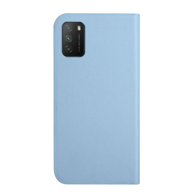 For Xiaomi Poco M3 3-Folding Ultrathin Skin Feel Magnetic Solid Color Horizontal Flip Leather Case with Holder