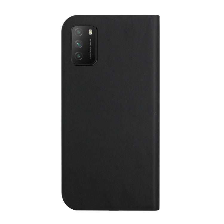 For Xiaomi Poco M3 3-Folding Ultrathin Skin Feel Magnetic Solid Color Horizontal Flip Leather Case with Holder