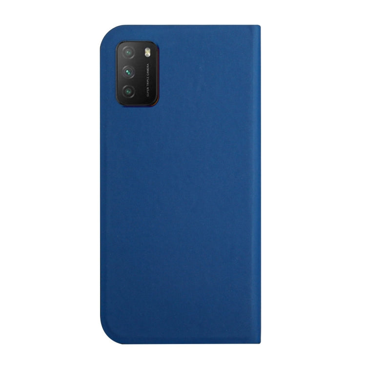 For Xiaomi Poco M3 3-Folding Ultrathin Skin Feel Magnetic Solid Color Horizontal Flip Leather Case with Holder