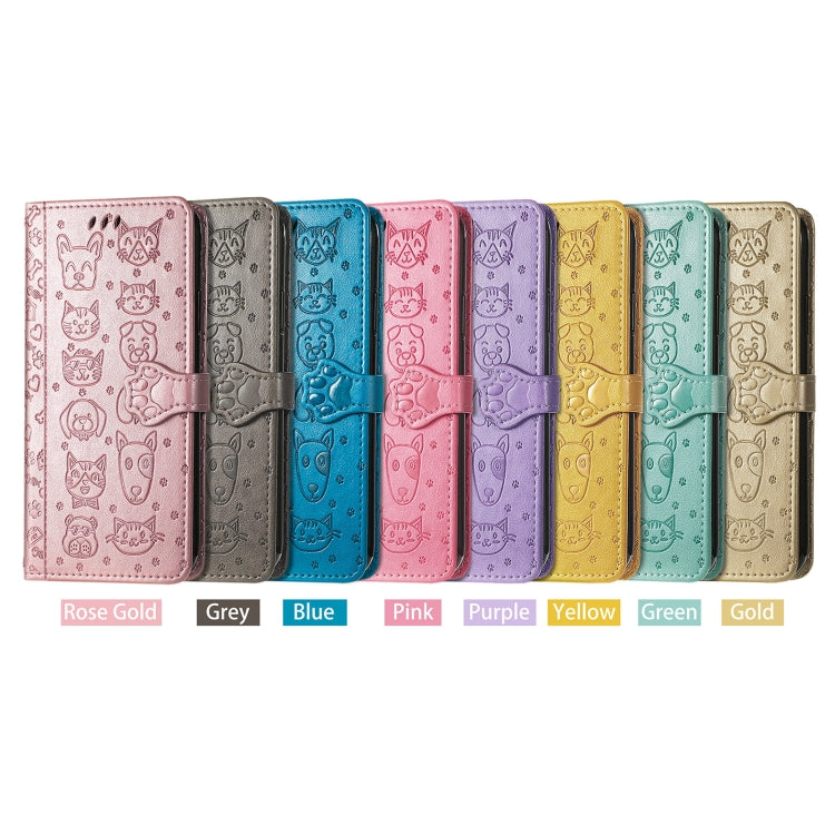 For Vivo iQOO Neo3 Lovely Cat and Dog Embossing Pattern Horizontal Flip Leather Case , with Holder & Card Slots & Wallet & Cartoon Clasp & Lanyard