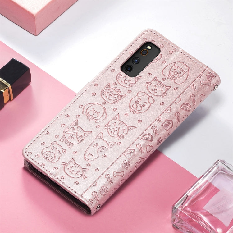 For Vivo iQOO Neo3 Lovely Cat and Dog Embossing Pattern Horizontal Flip Leather Case , with Holder & Card Slots & Wallet & Cartoon Clasp & Lanyard