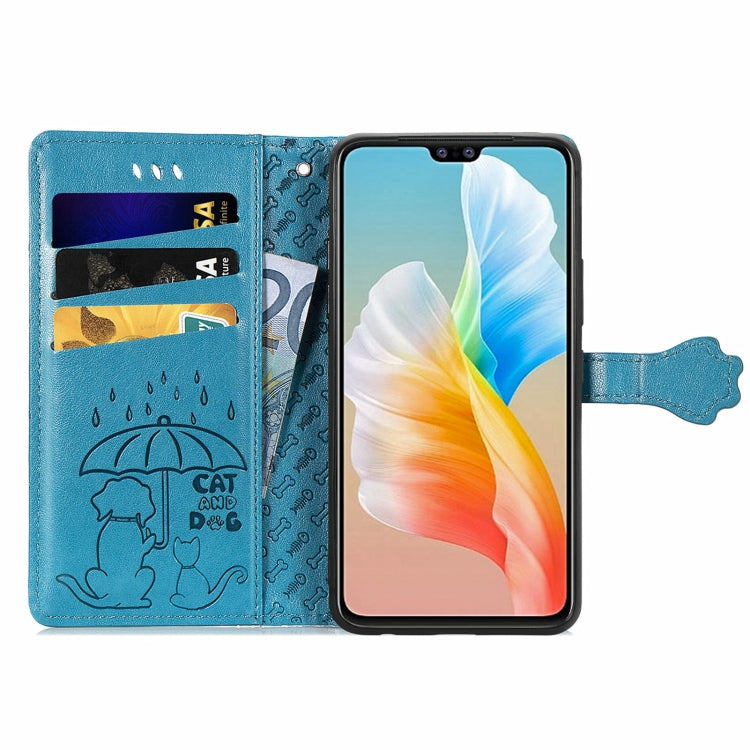 For Vivo S10 Pro Lovely Cat and Dog Embossing Pattern Horizontal Flip Leather Case , with Holder & Card Slots & Wallet & Cartoon Clasp & Lanyard