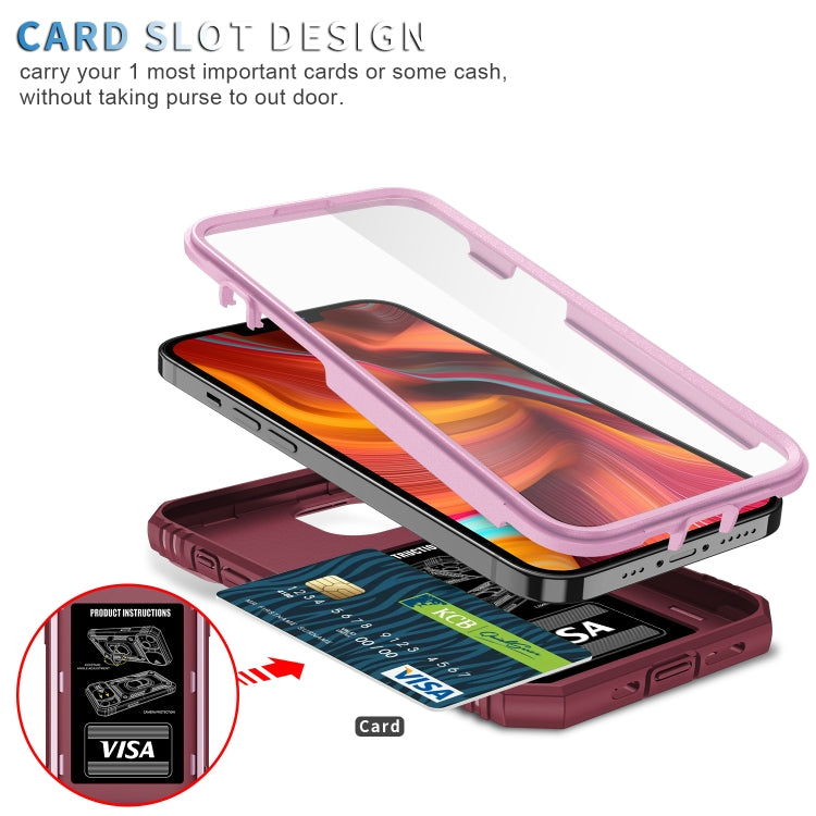 For iPhone 13 Sliding Camera Cover Design TPU + PC Protective Case with 360 Degree Rotating Holder & Card Slot