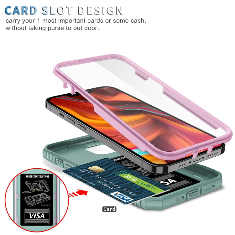 For iPhone 13 Sliding Camera Cover Design TPU + PC Protective Case with 360 Degree Rotating Holder & Card Slot