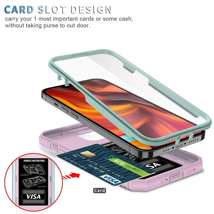 For iPhone 13 Sliding Camera Cover Design TPU + PC Protective Case with 360 Degree Rotating Holder & Card Slot