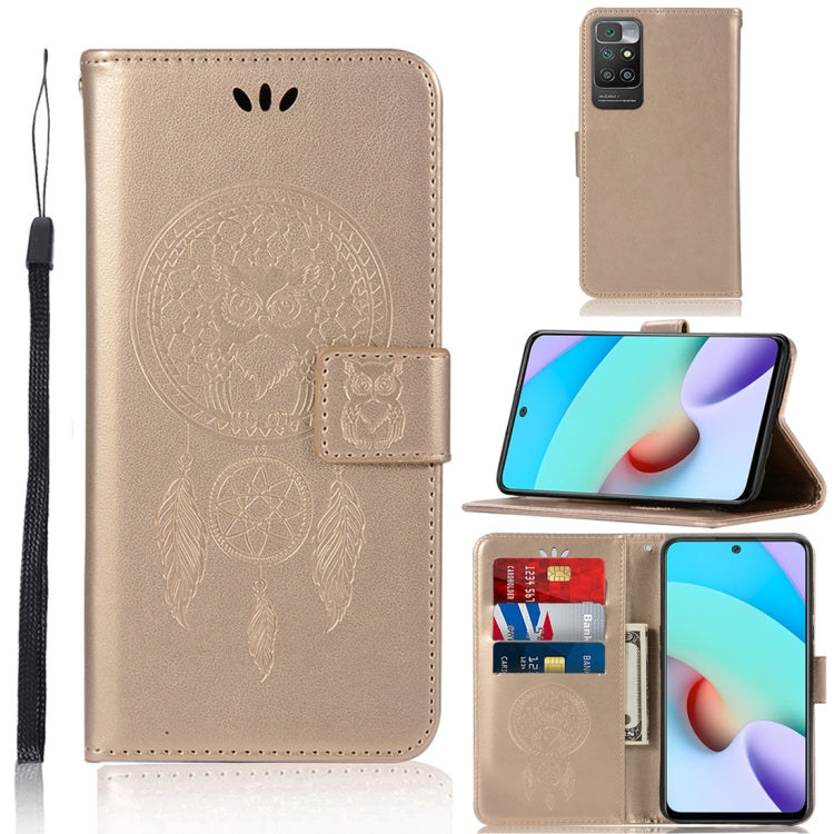 For Xiaomi Redmi 10 Wind Chime Owl Embossing Pattern Horizontal Flip Leather Case with Holder & Card Slots & Wallet