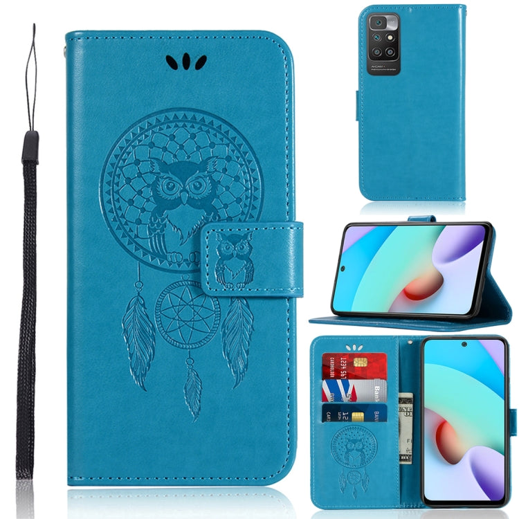 For Xiaomi Redmi 10 Wind Chime Owl Embossing Pattern Horizontal Flip Leather Case with Holder & Card Slots & Wallet