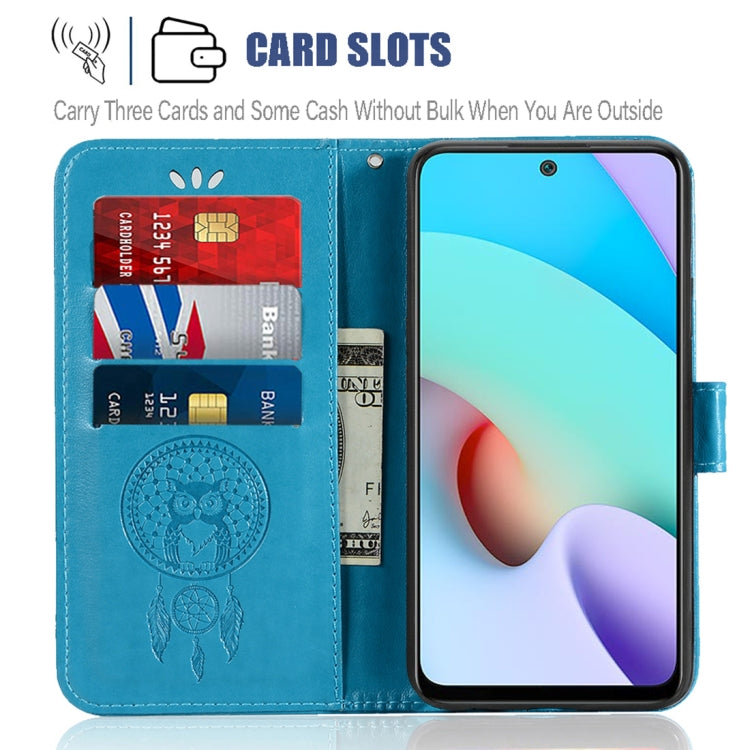 For Xiaomi Redmi 10 Wind Chime Owl Embossing Pattern Horizontal Flip Leather Case with Holder & Card Slots & Wallet