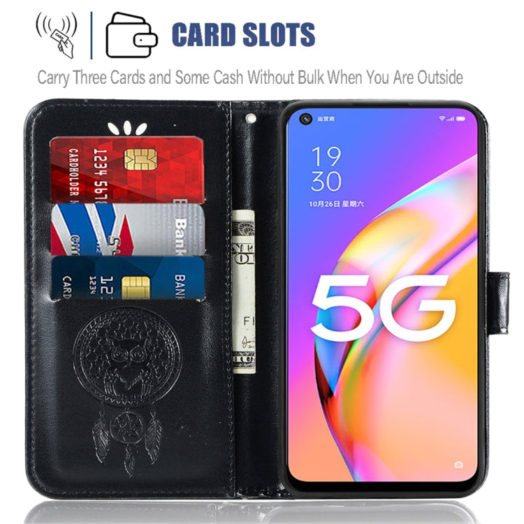 For OPPO A93 5G Wind Chime Owl Embossing Pattern Horizontal Flip Leather Case with Holder & Card Slots & Wallet