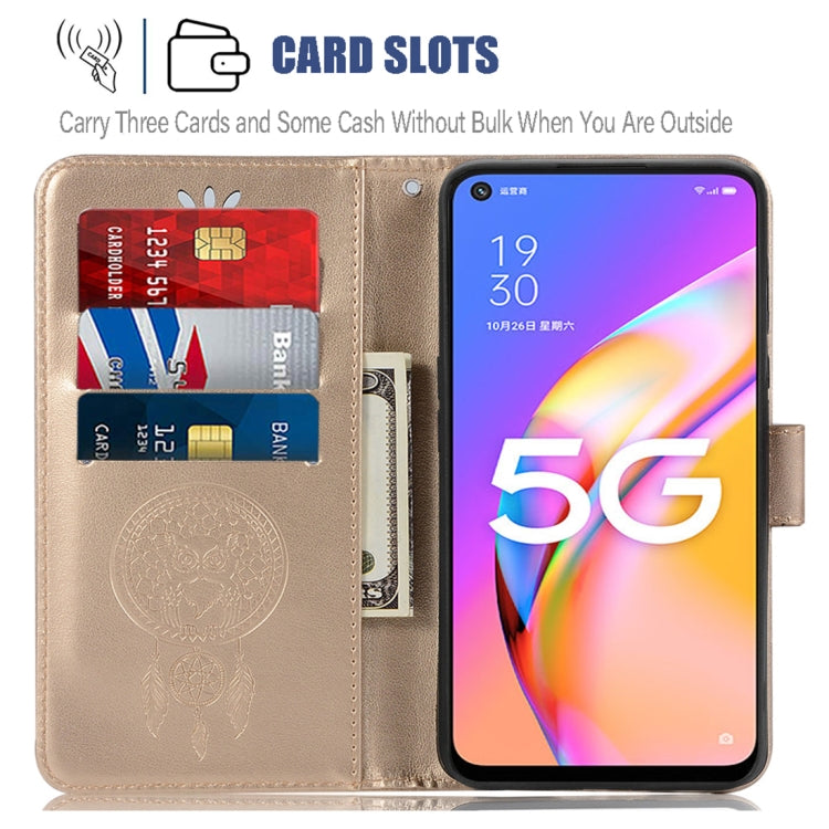 For OPPO A93 5G Wind Chime Owl Embossing Pattern Horizontal Flip Leather Case with Holder & Card Slots & Wallet